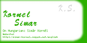 kornel simar business card